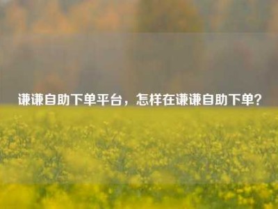 谦谦自助下单平台,怎样在谦谦自助下单?