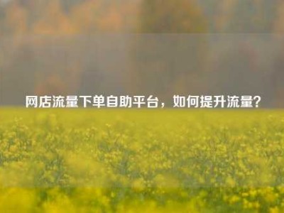网店流量下单自助平台,如何提升流量?