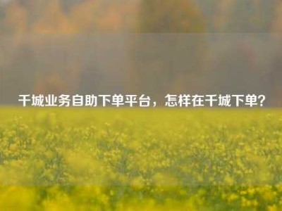 千城业务自助下单平台,怎样在千城下单?