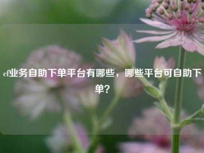 cf业务自助下单平台有哪些，哪些平台可自助下单？